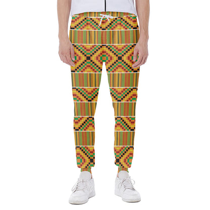 Ethnic Kente Pattern Print Scuba Joggers