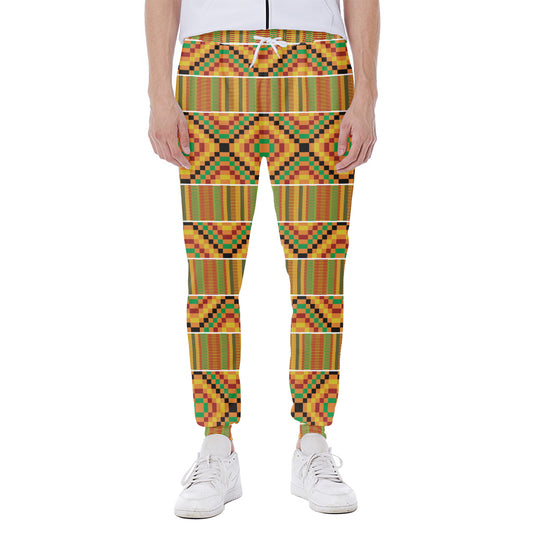 Ethnic Kente Pattern Print Scuba Joggers