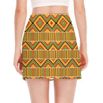 Ethnic Kente Pattern Print Side Slit Mini Skirt