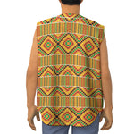 Ethnic Kente Pattern Print Sleeveless Baseball Jersey