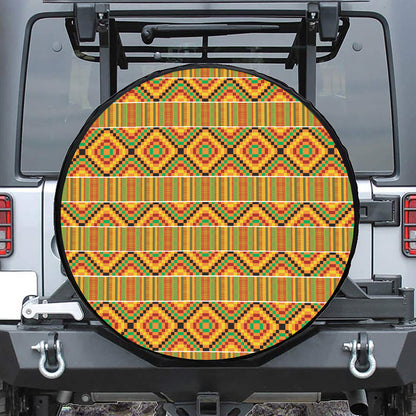 Ethnic Kente Pattern Print Tire Cover