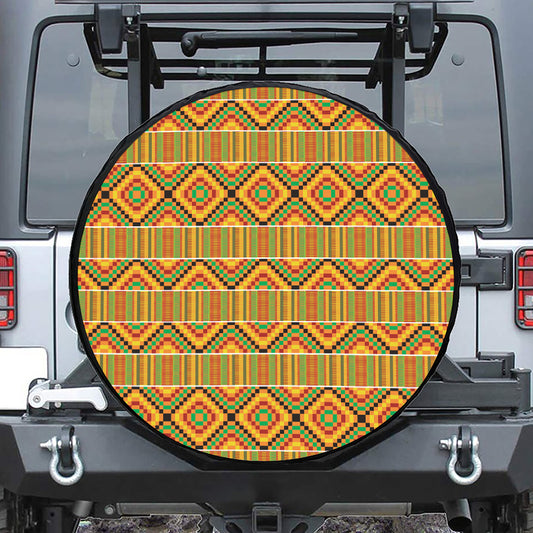 Ethnic Kente Pattern Print Tire Cover