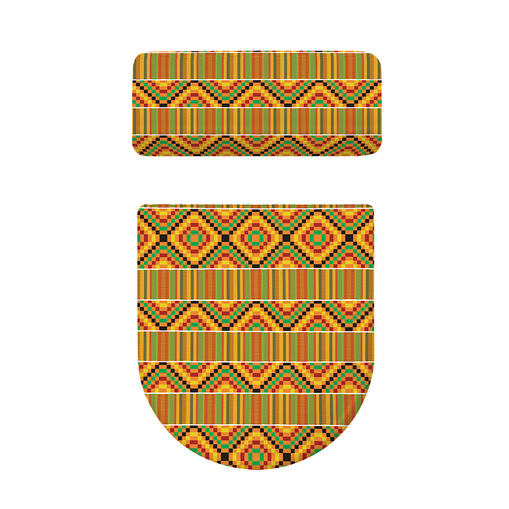 Ethnic Kente Pattern Print Toilet Lid And Tank Cover Set