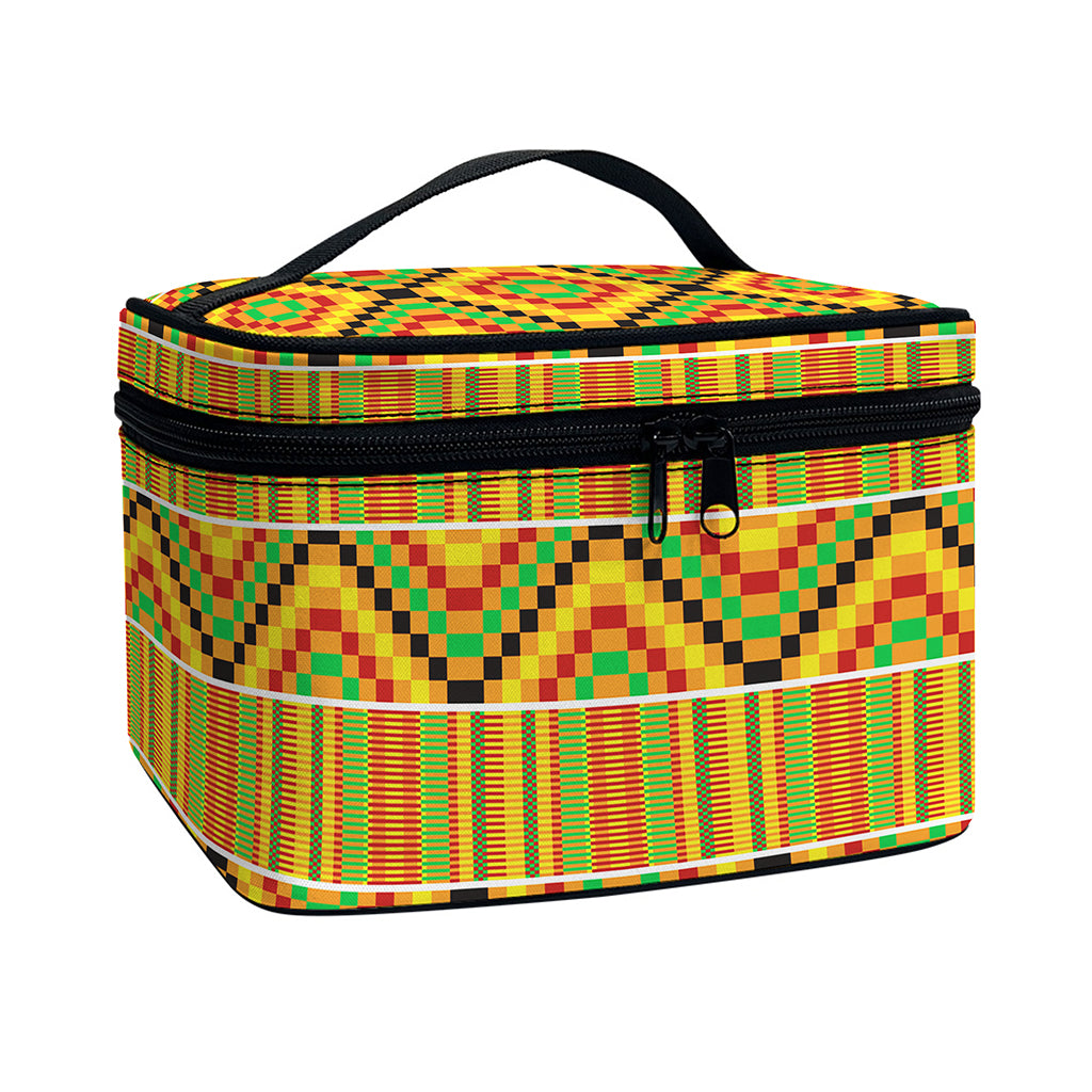 Ethnic Kente Pattern Print Travel Makeup Bag