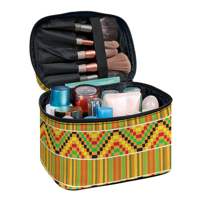 Ethnic Kente Pattern Print Travel Makeup Bag