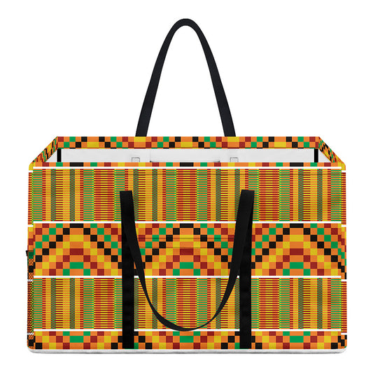 Ethnic Kente Pattern Print Utility Tote Bag