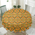 Ethnic Kente Pattern Print Waterproof Round Tablecloth