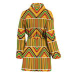 Ethnic Kente Pattern Print Women's Bathrobe