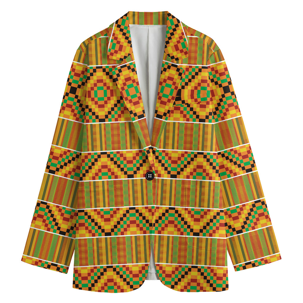 Ethnic Kente Pattern Print Women's Blazer