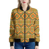 Ethnic Kente Pattern Print Women's Bomber Jacket