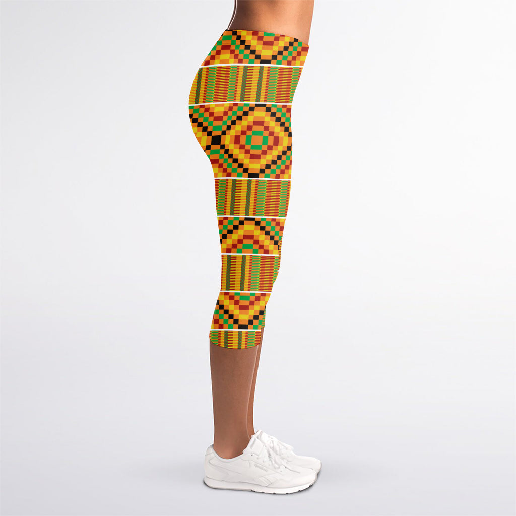 Ethnic Kente Pattern Print Women's Capri Leggings