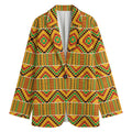 Ethnic Kente Pattern Print Women's Cotton Blazer