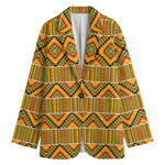 Ethnic Kente Pattern Print Women's Cotton Blazer