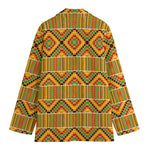 Ethnic Kente Pattern Print Women's Cotton Blazer
