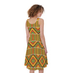 Ethnic Kente Pattern Print Women's Sleeveless Dress