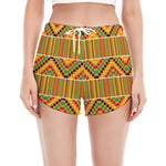 Ethnic Kente Pattern Print Women's Split Running Shorts