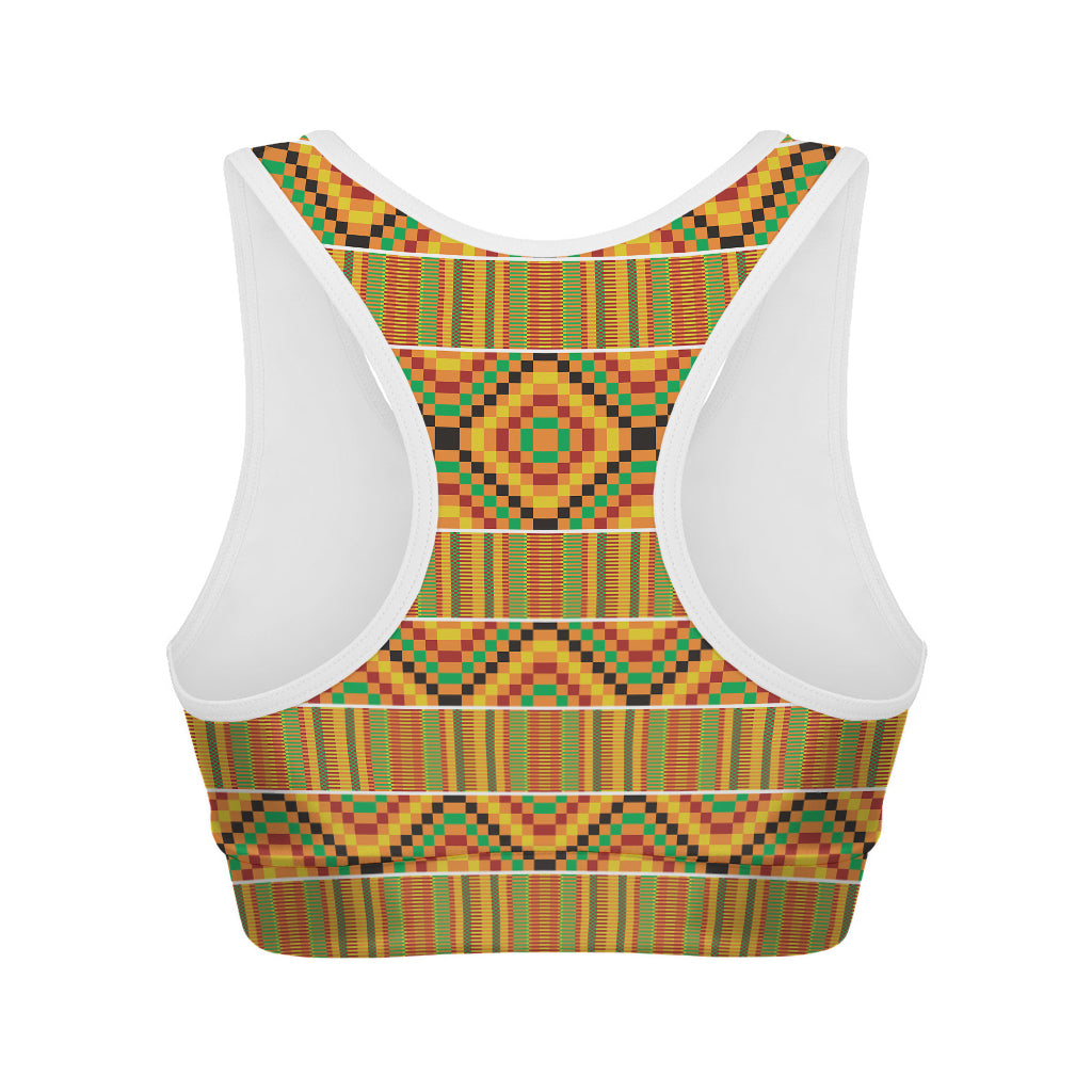 Ethnic Kente Pattern Print Women's Sports Bra