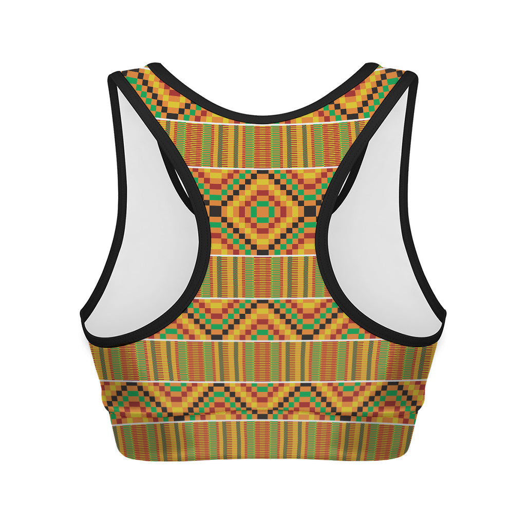 Ethnic Kente Pattern Print Women's Sports Bra