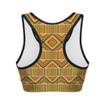 Ethnic Kente Pattern Print Women's Sports Bra