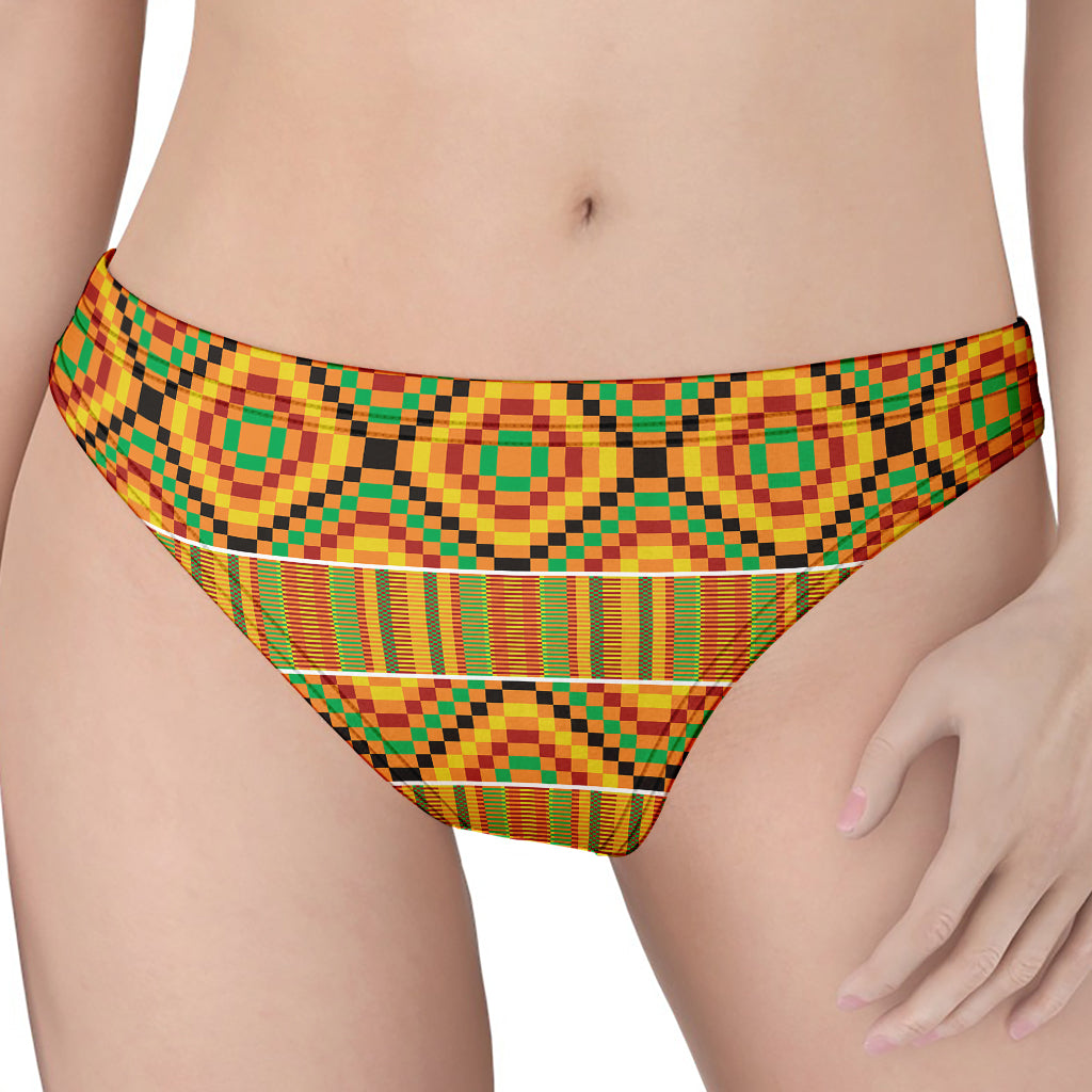 Ethnic Kente Pattern Print Women's Thong