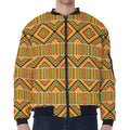 Ethnic Kente Pattern Print Zip Sleeve Bomber Jacket