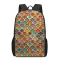 Ethnic Mandala Bohemian Pattern Print 17 Inch Backpack
