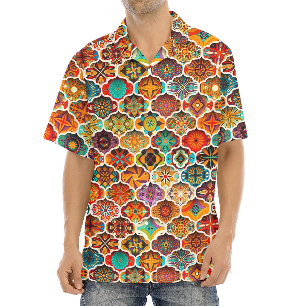 Ethnic Mandala Bohemian Pattern Print Aloha Shirt