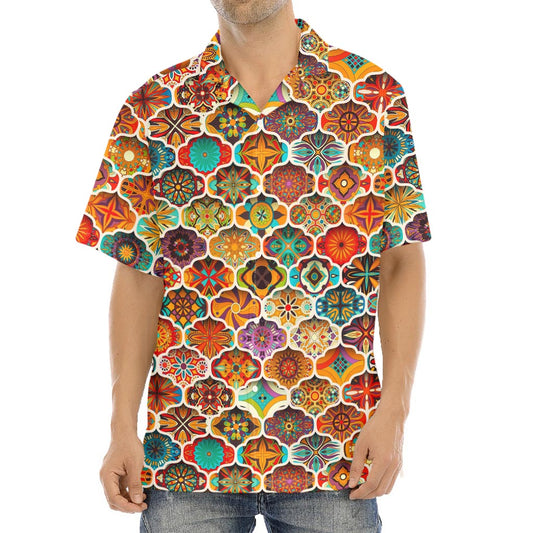 Ethnic Mandala Bohemian Pattern Print Aloha Shirt