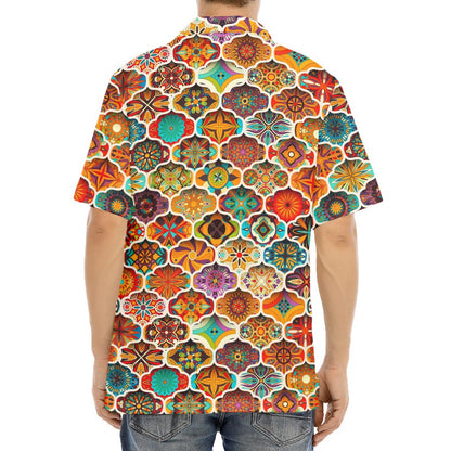 Ethnic Mandala Bohemian Pattern Print Aloha Shirt