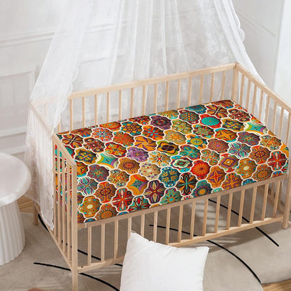 Ethnic Mandala Bohemian Pattern Print Baby Crib Sheet