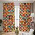 Ethnic Mandala Bohemian Pattern Print Dimout Pencil Pleat Curtains