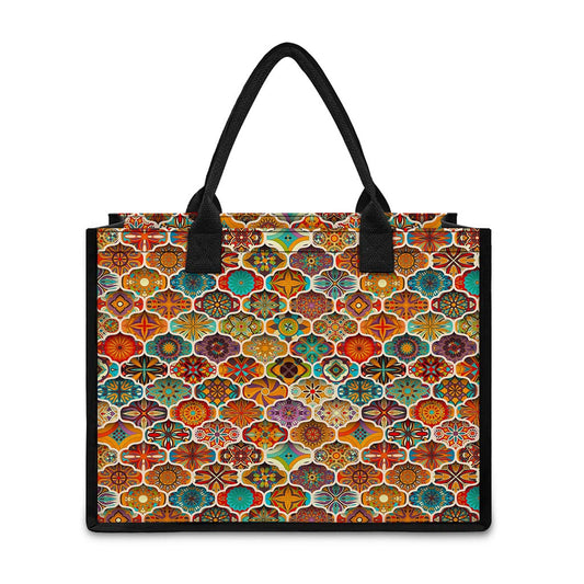 Ethnic Mandala Bohemian Pattern Print Canvas Tote Bag