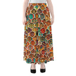 Ethnic Mandala Bohemian Pattern Print Chiffon Maxi Skirt