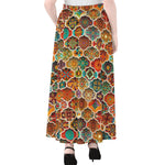 Ethnic Mandala Bohemian Pattern Print Chiffon Maxi Skirt
