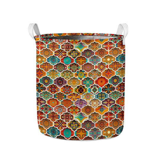 Ethnic Mandala Bohemian Pattern Print Collapsible Laundry Basket