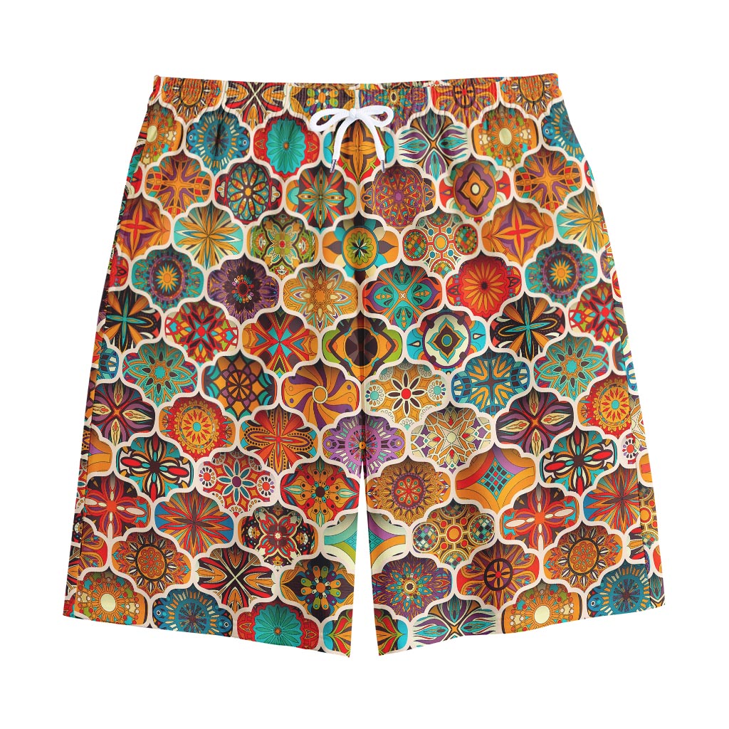 Ethnic Mandala Bohemian Pattern Print Cotton Shorts
