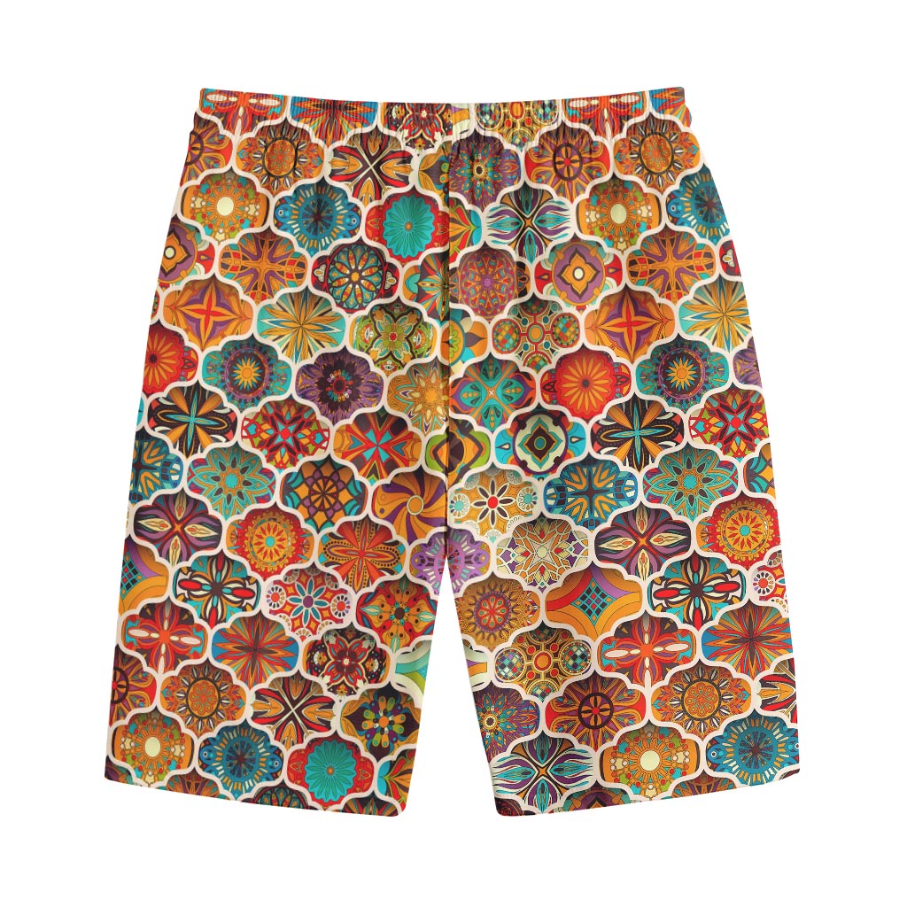 Ethnic Mandala Bohemian Pattern Print Cotton Shorts