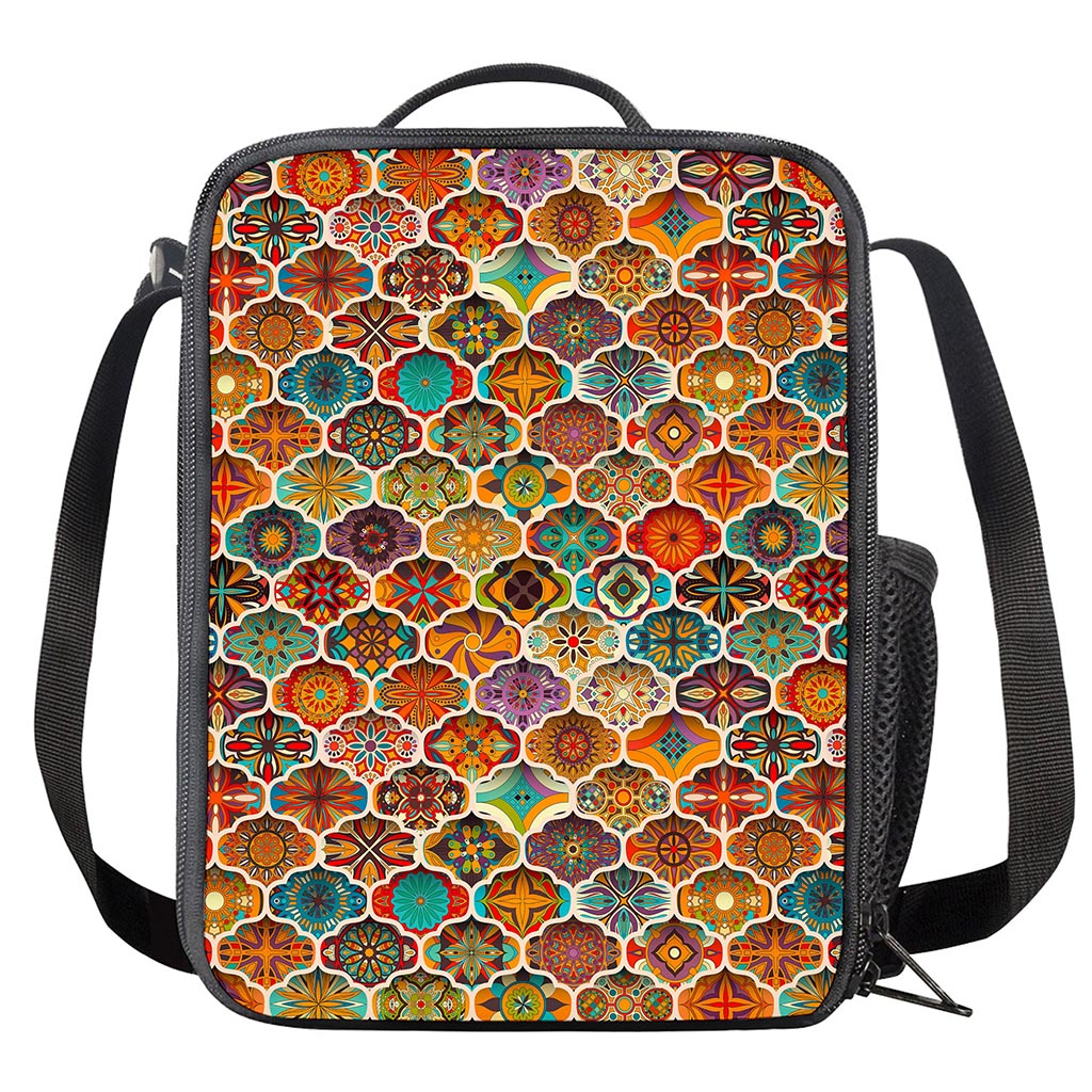 Ethnic Mandala Bohemian Pattern Print Crossbody Lunch Bag