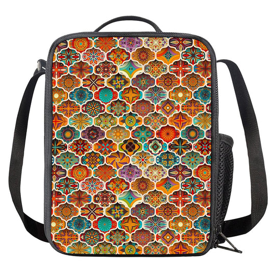 Ethnic Mandala Bohemian Pattern Print Crossbody Lunch Bag
