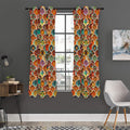Ethnic Mandala Bohemian Pattern Print Grommet Curtain Panels