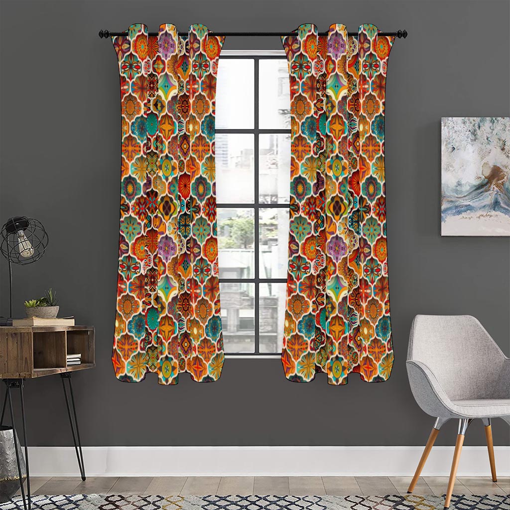 Ethnic Mandala Bohemian Pattern Print Curtain