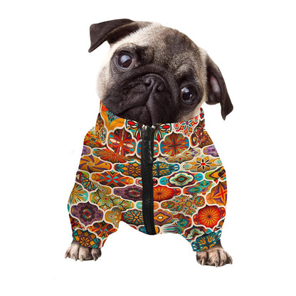 Ethnic Mandala Bohemian Pattern Print Dog Zip Up Jacket