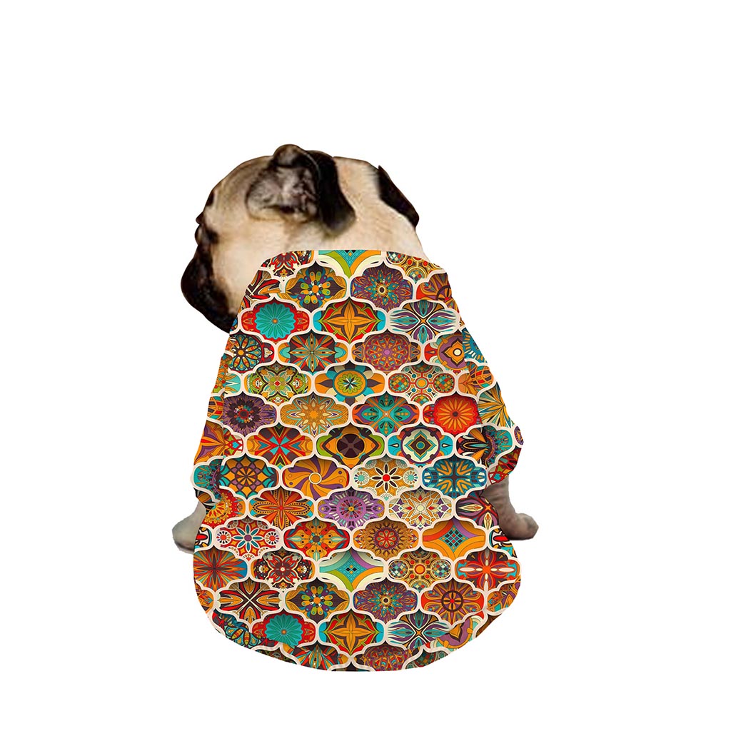 Ethnic Mandala Bohemian Pattern Print Dog Zip Up Jacket
