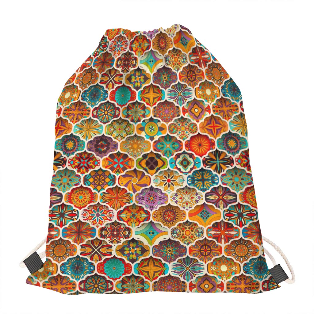 Ethnic Mandala Bohemian Pattern Print Drawstring Bag