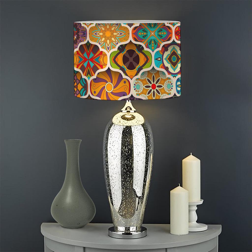 Ethnic Mandala Bohemian Pattern Print Drum Lamp Shade
