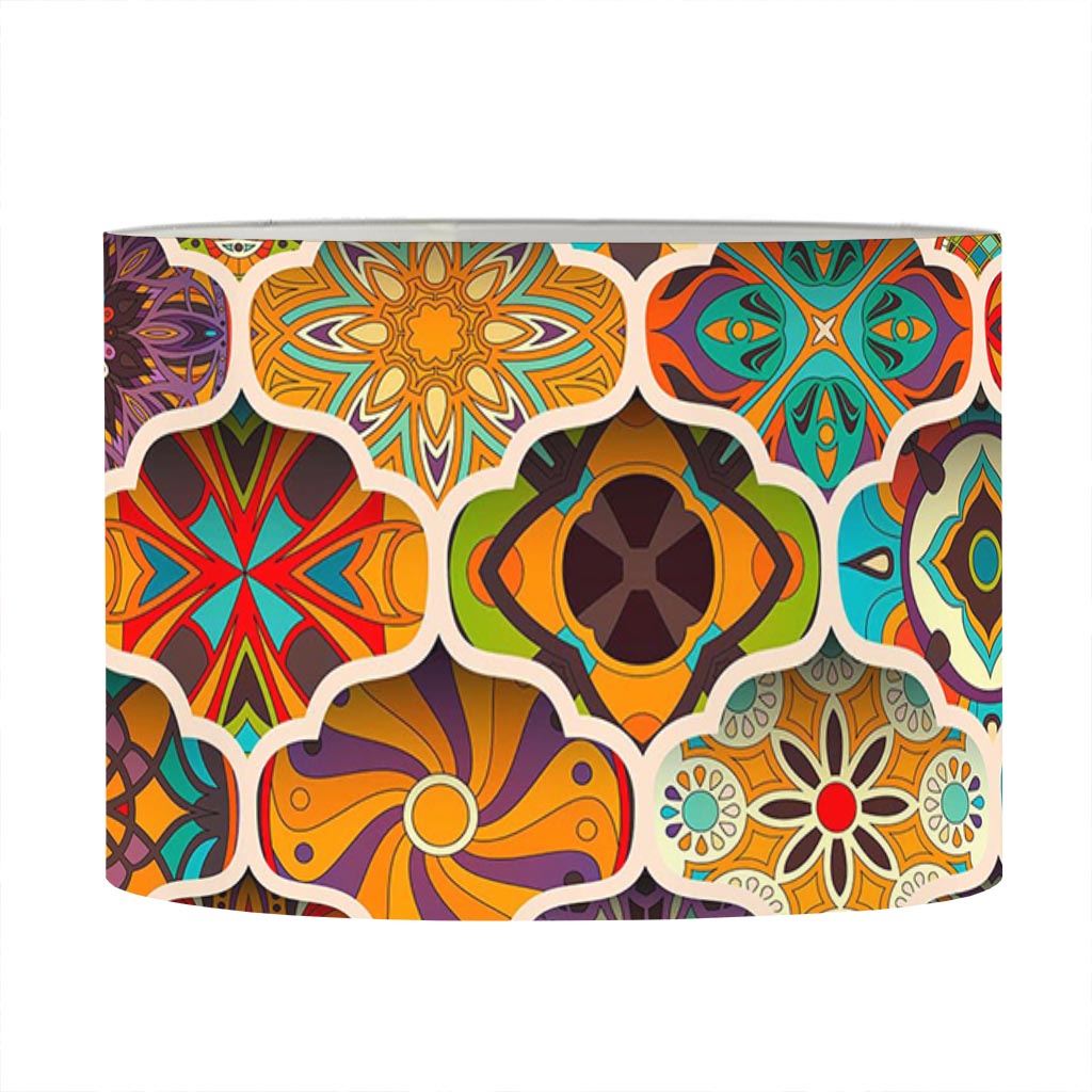 Ethnic Mandala Bohemian Pattern Print Drum Lamp Shade