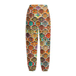 Ethnic Mandala Bohemian Pattern Print Fleece Lined Knit Pants