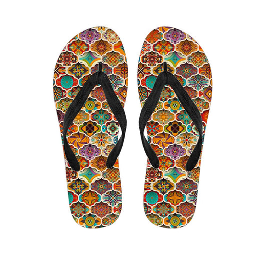 Ethnic Mandala Bohemian Pattern Print Flip Flops