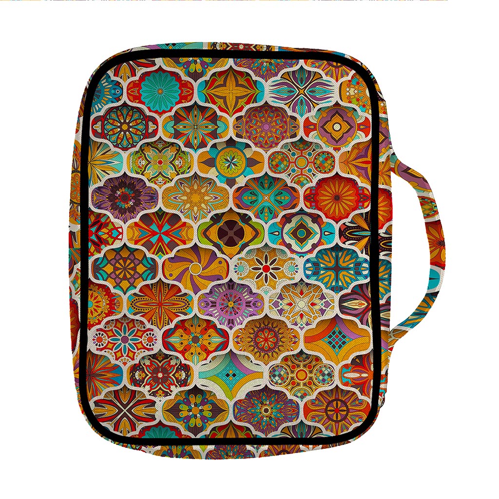 Ethnic Mandala Bohemian Pattern Print Front Pocket Bible Bag