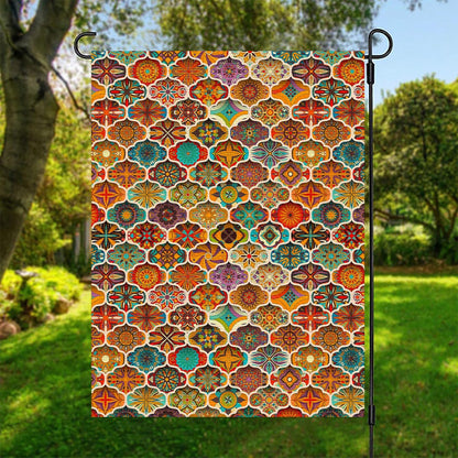 Ethnic Mandala Bohemian Pattern Print Garden Flag
